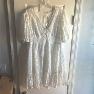 Elegant White Lace Dress